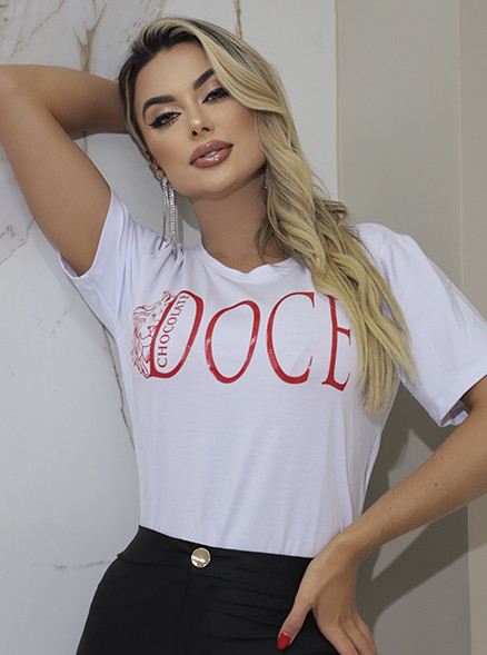 T-shirt  Leão Doce Branco